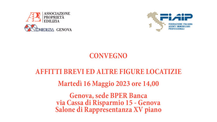 Convegno 16 maggio Affitti brevi ed altre figure locatizie