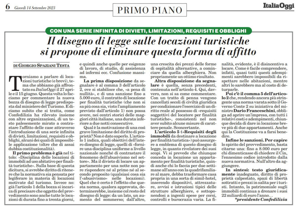 locazioni-turistiche-brevi-commento-spazioni-testa-confedilizia-bozza-di-legge-ItaliaOggi