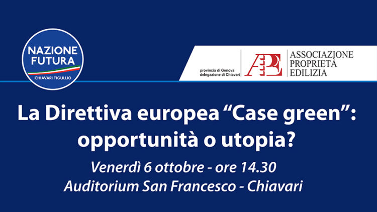LOCANDINA EVENTO CASE GREEN CHIAVARI APE CONFEDILIZIA